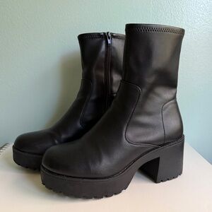 Call It Spring Black Chunky Platform Boots
